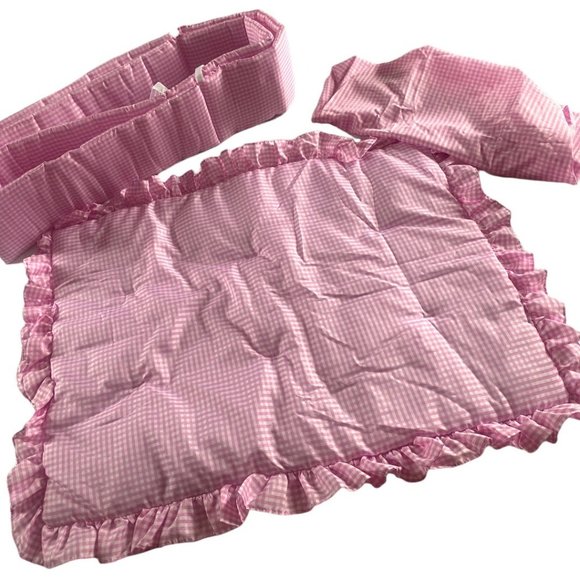 BABY BASSINET PINK GINGHAM SHEET SET (NEW) - Picture 7 of 7